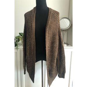 SOLD OFF APP • Brown Knit Edge to Edge Cardigan